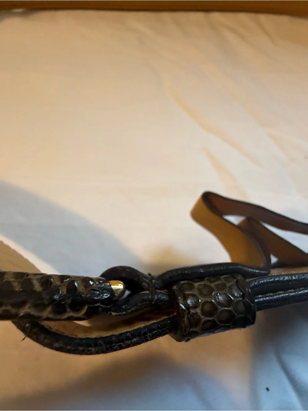 Valentino Garavani Green Leather Belt with Textured Buckle